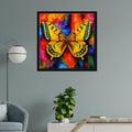 Colorful Butterfly Floating Canvas Wall Painting Frame
