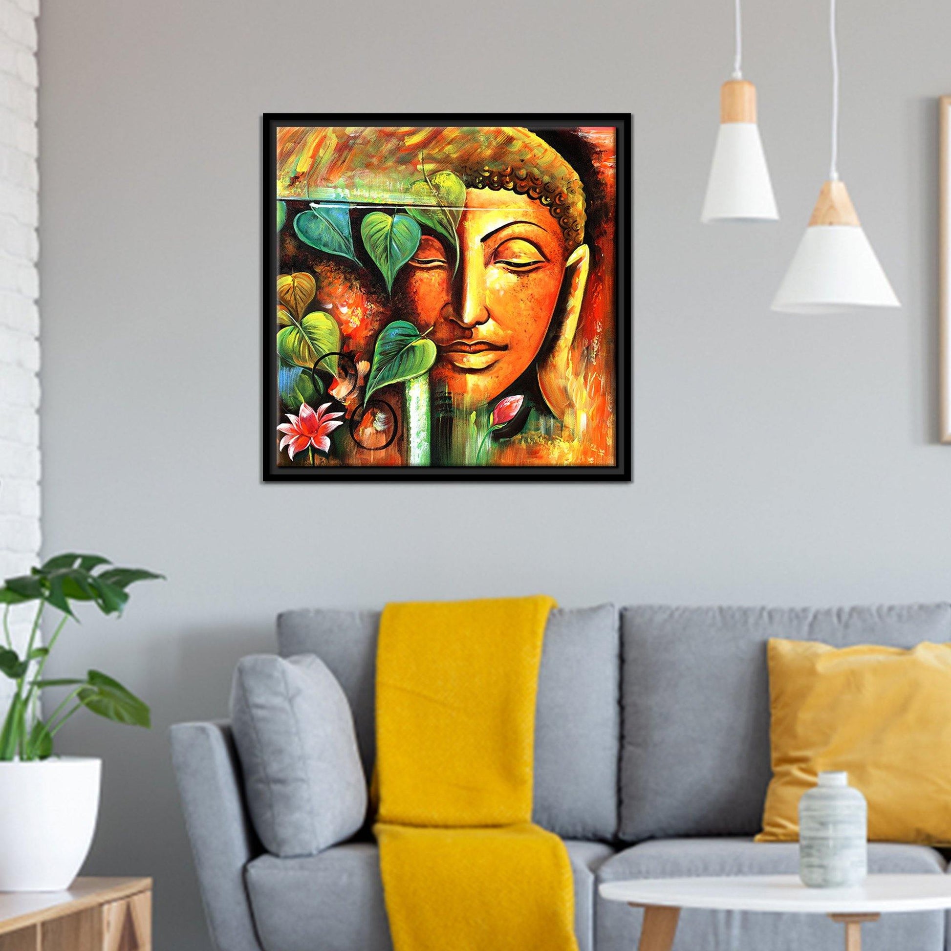 Lord Buddha Floating Canvas Wall Painting