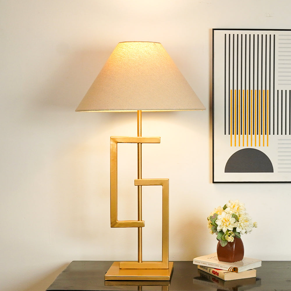 Night Lamp Golden Finish Table Light For Living Room