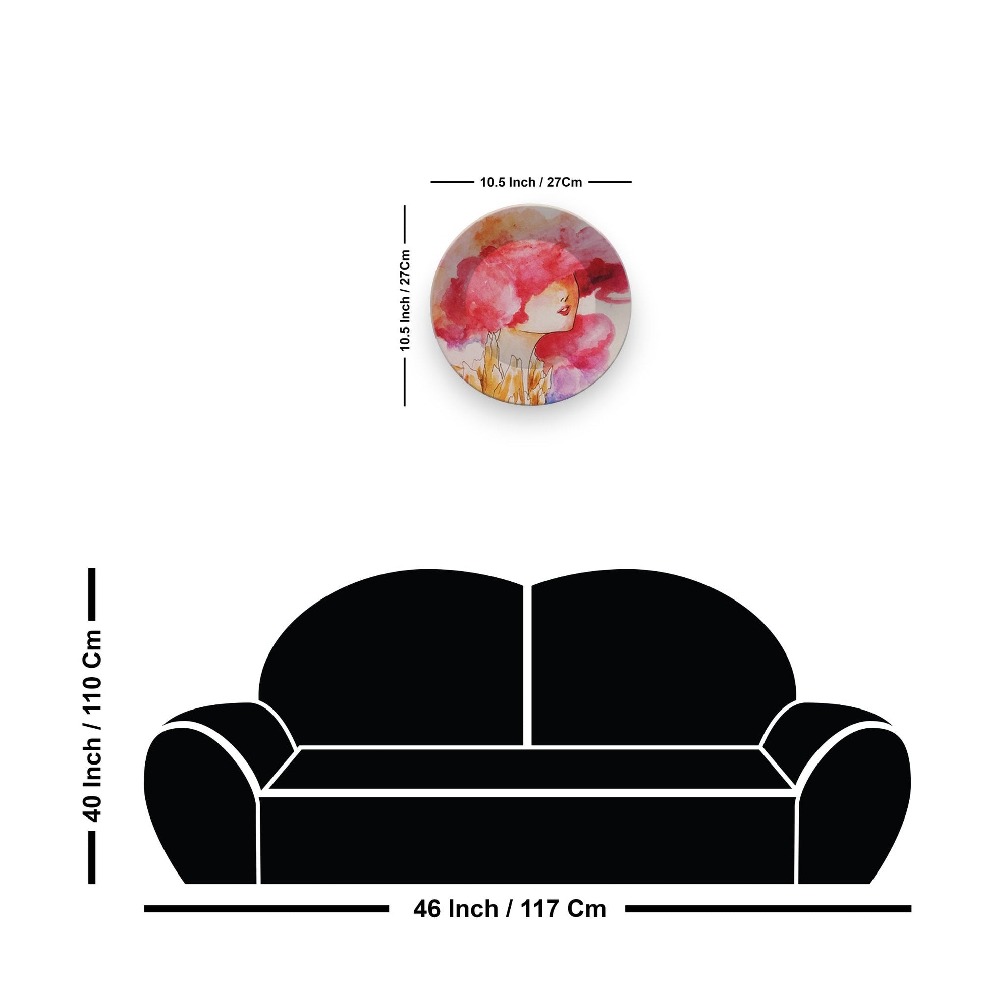 Wall Plate Painting of Face in Colorful