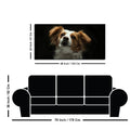 Premium Wall Painting of White and Brown Long Coat Puppy