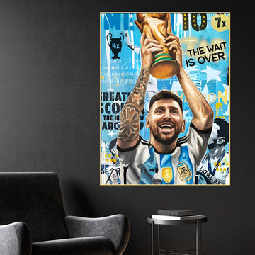 The Wait is Over Messi Cotton Canvas Wall Painting