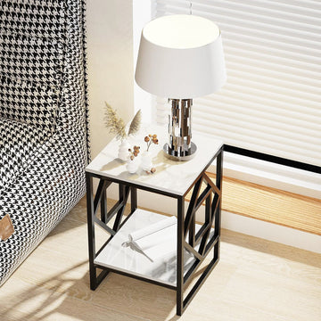 2-Tier Square Shape Modern Designer End Side Table