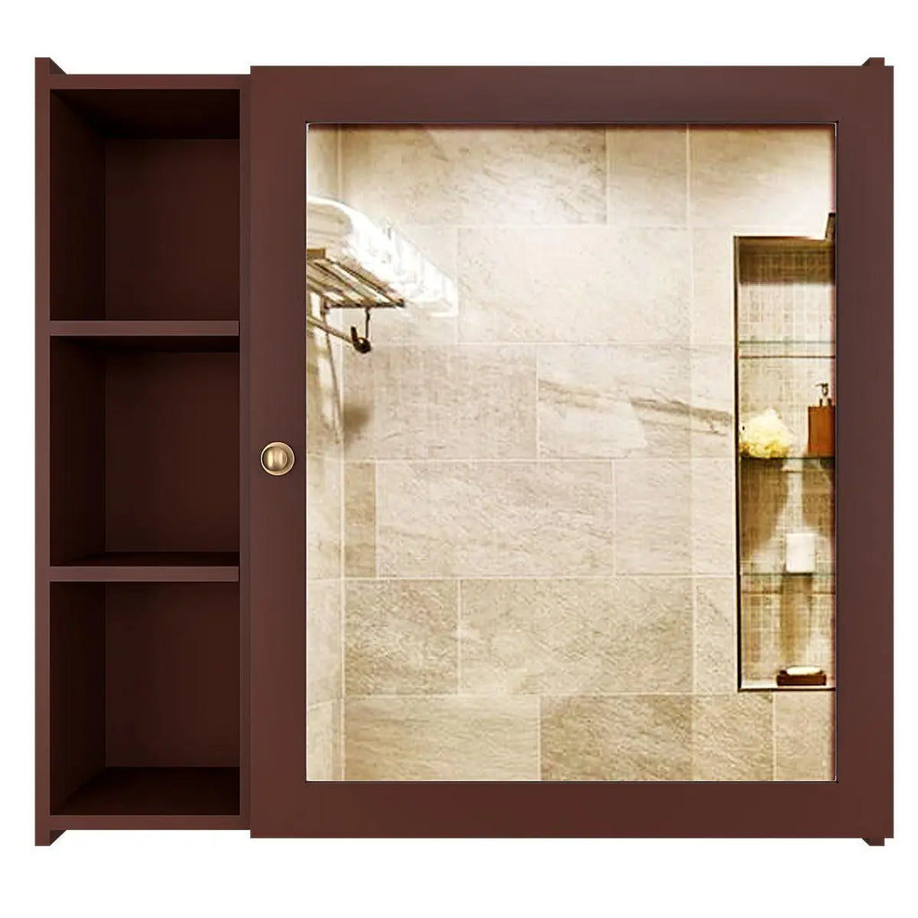 5 Spacious Shelves Brown Finish