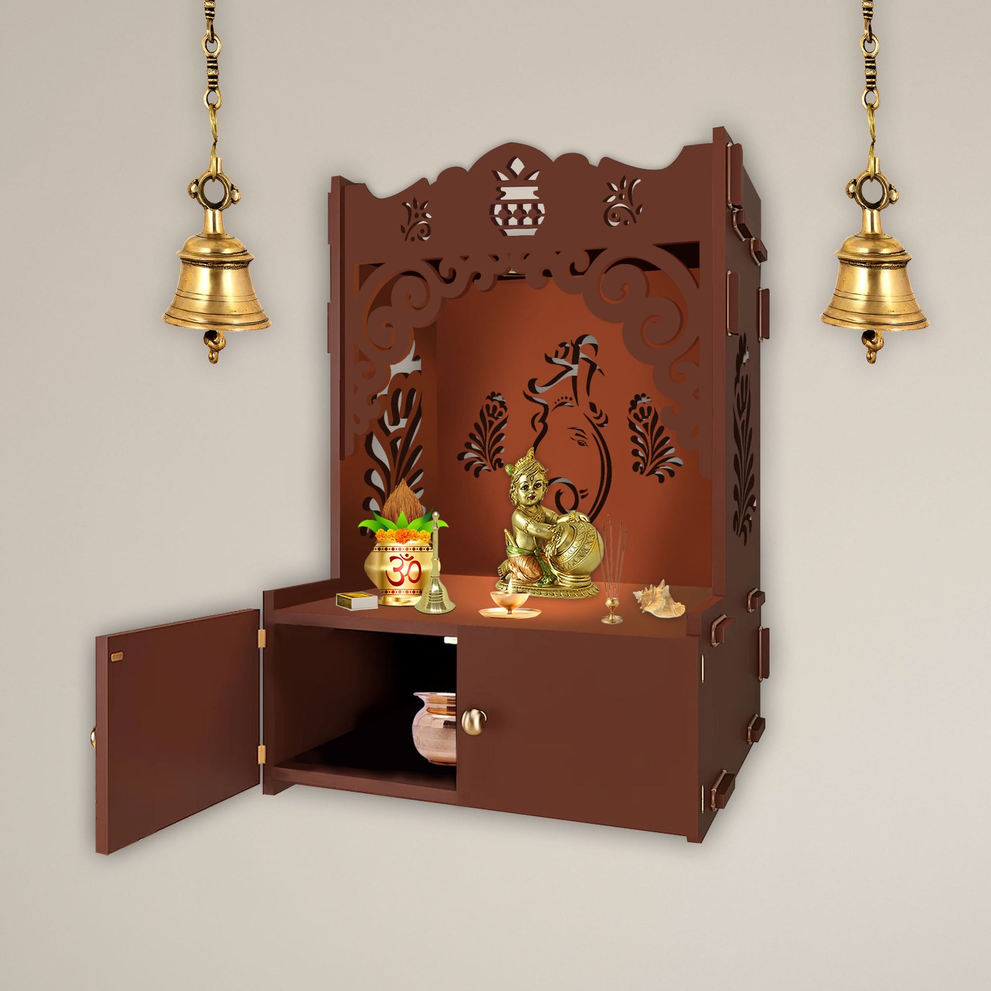 Beautiful Design Wooden Wall Temple for home