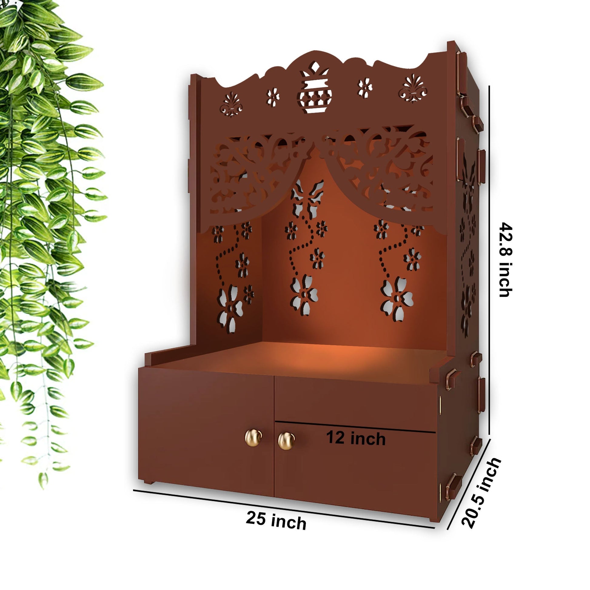 Flower Design Wooden Temple