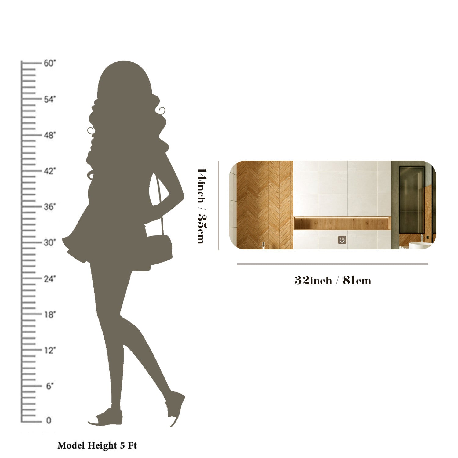 Designer LED Rectangular Bathroom Mirror