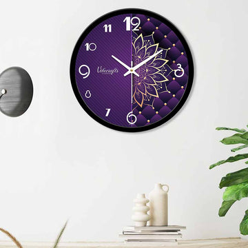Purple Background Designer Wall Clock
