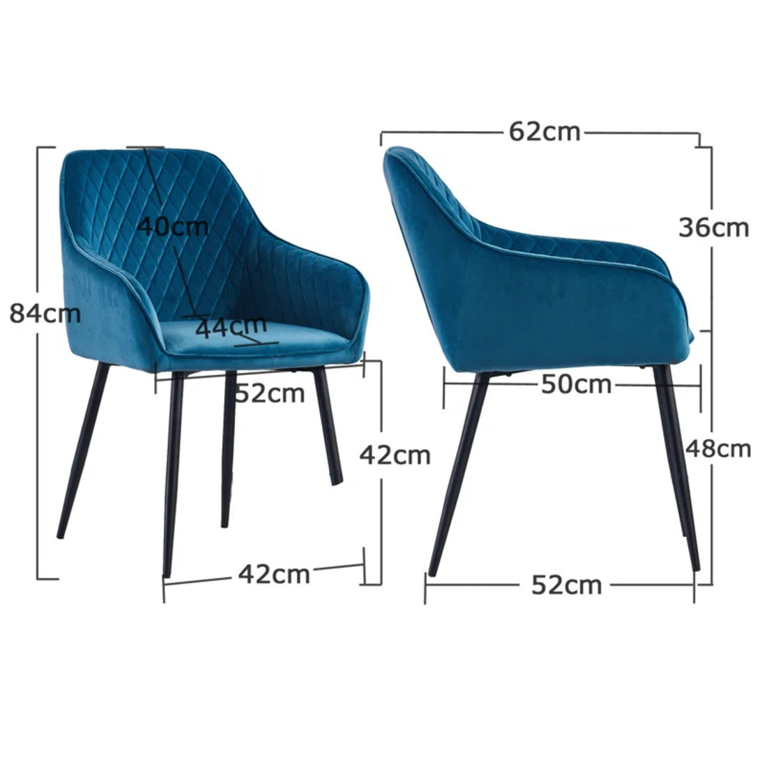 Velvet Accent Comfy Chair with Black Legs