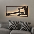 Designer Guitar Backlit Wooden Wall Decor