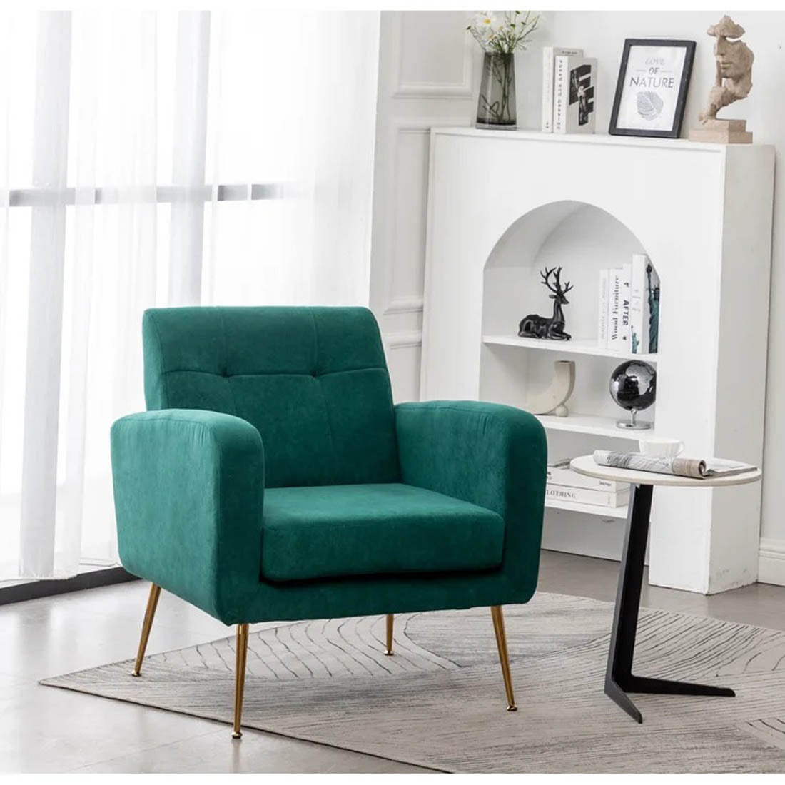 Luxurious Tufted Velvet Sofa Lounge Chair