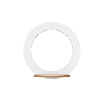 Geometrical Decorative Wooden Wall Mounted Shelf with White Finish