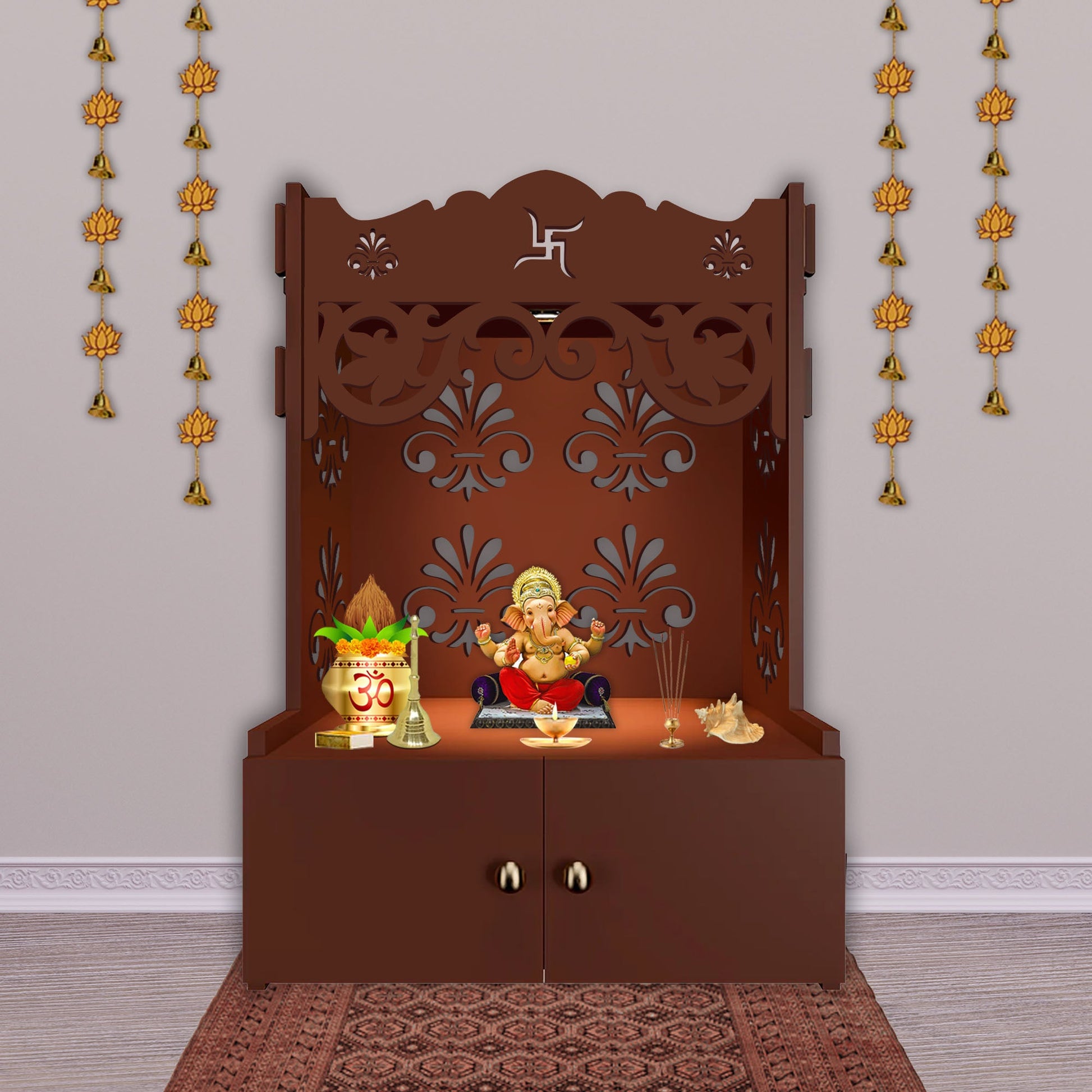 Floral Designer Pattern Floor Temple