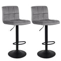 Grey Luxury Feel Velvet Counter Bar Chair