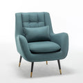 Green Velvet Sofa Lounge Chair with Cushion