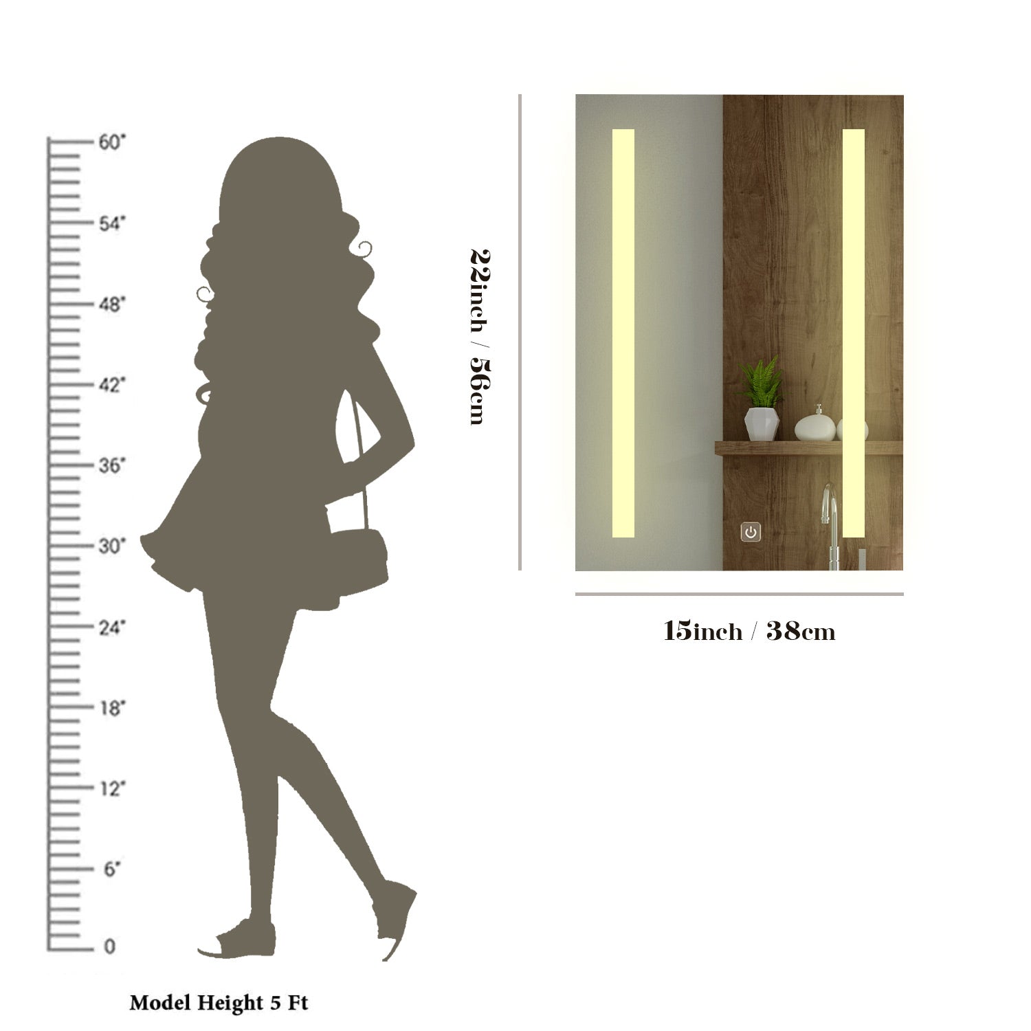 Design LED Rectangular Bathroom Mirror