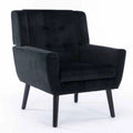 Black Super Soft Velvet Sofa Lounge Chair