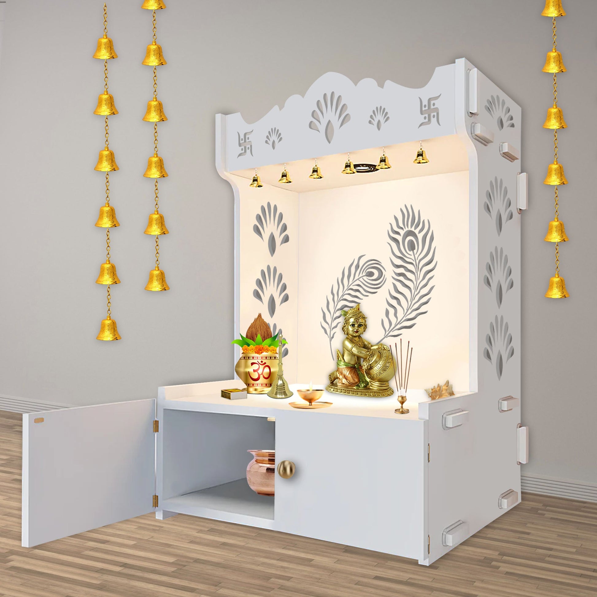White Finish Wooden Temple