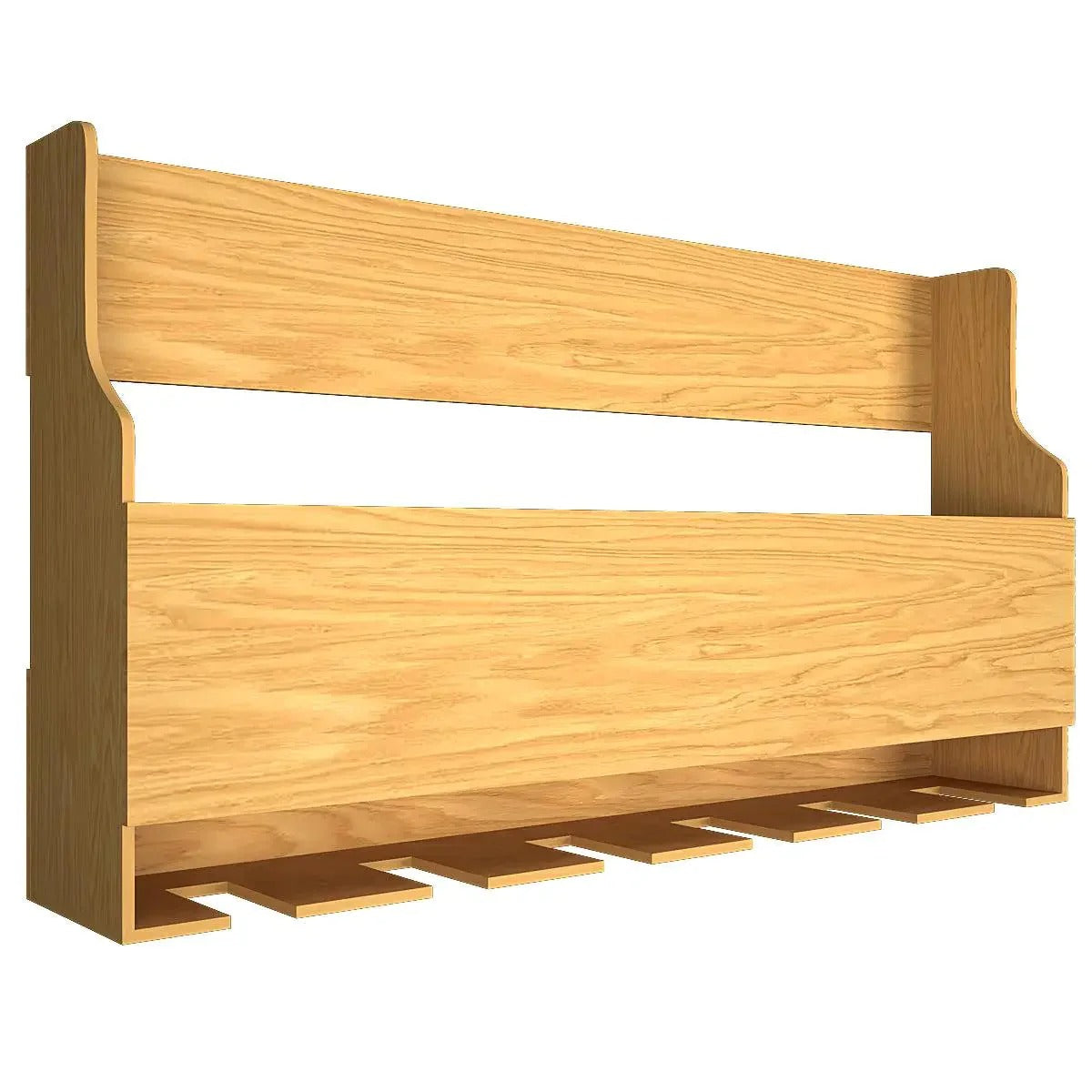 Mini Bar Wall Shelf in Light Oak Finish