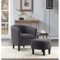 Back Velvet Accent Chair with Ottoman