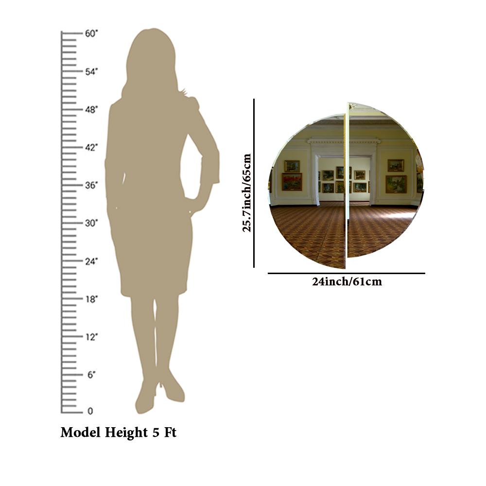 Frameless Beveled Semi Circle Bathroom Mirror