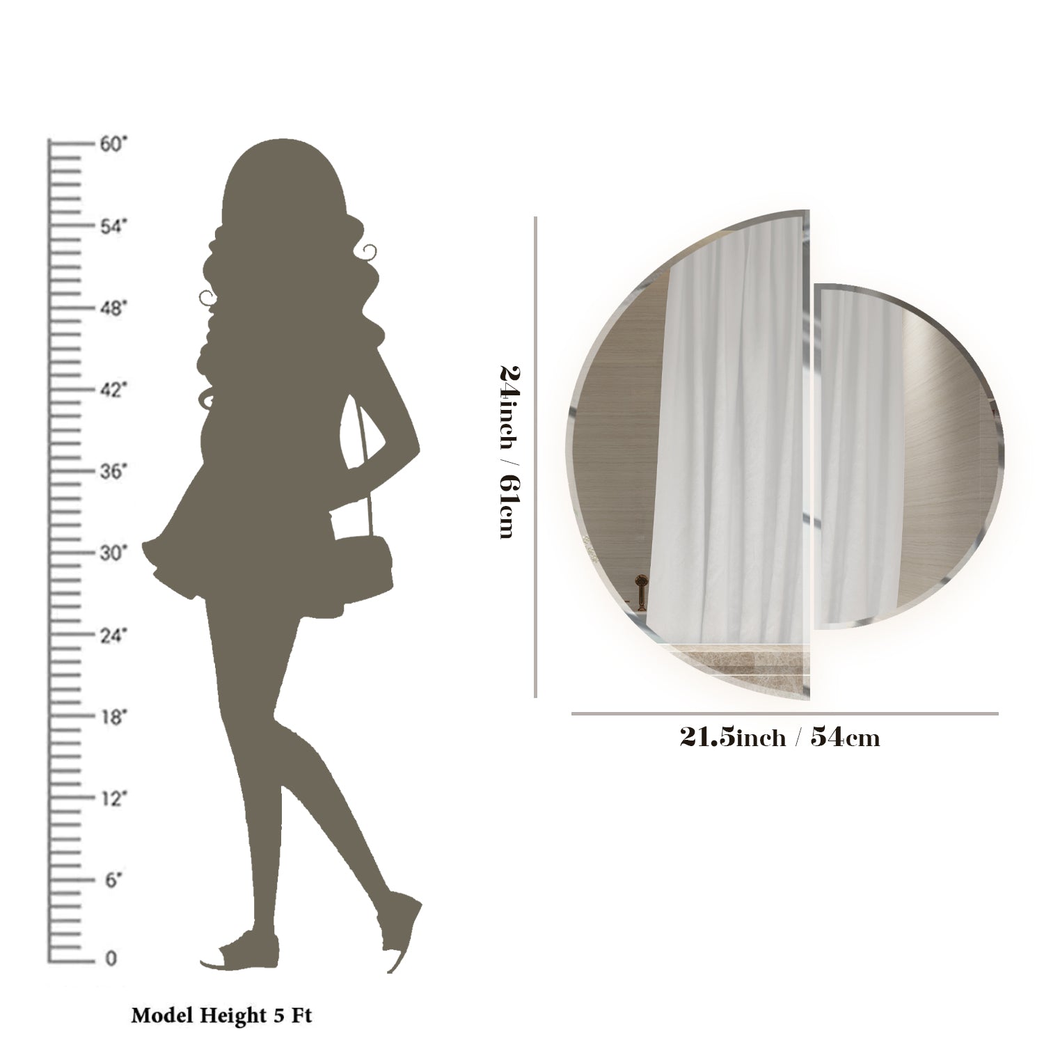 Beveled Semi Circle Mirror