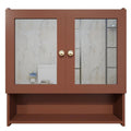 Bathroom Mirror Cabinet with 5 Spacious Shelves with Brown Finish