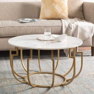 vibecrafts-unique-design-white-marble-golden-metal-centre-table for Home Decor
