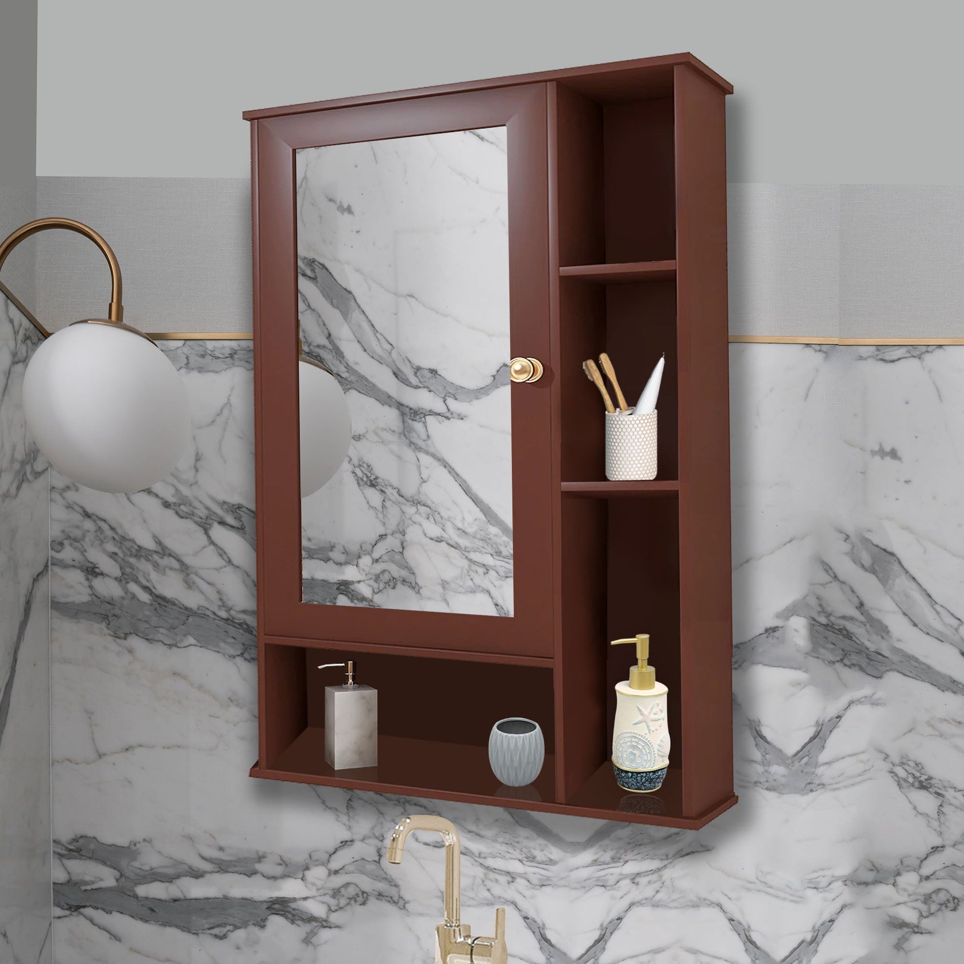 Aesthetic Wooden Bathroom Cabinet