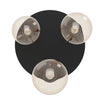 3 Bulbs Black Steel Rounded Shaped Ceiling Light
