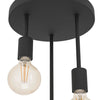 3 Bulbs Black Steel Rounded Shaped Ceiling Light