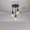 3 Bulbs Black Steel Rounded Shaped Ceiling Light