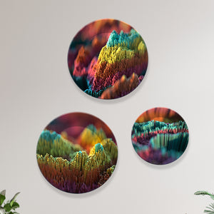 3D Illustration Abstract Art Wall Plates Painting Set of Three