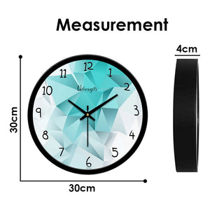 3D Abstract Design Shades Blue Color Wall Clock For Living Room