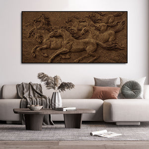 3D Seven Horses Running Premium Wall Painting