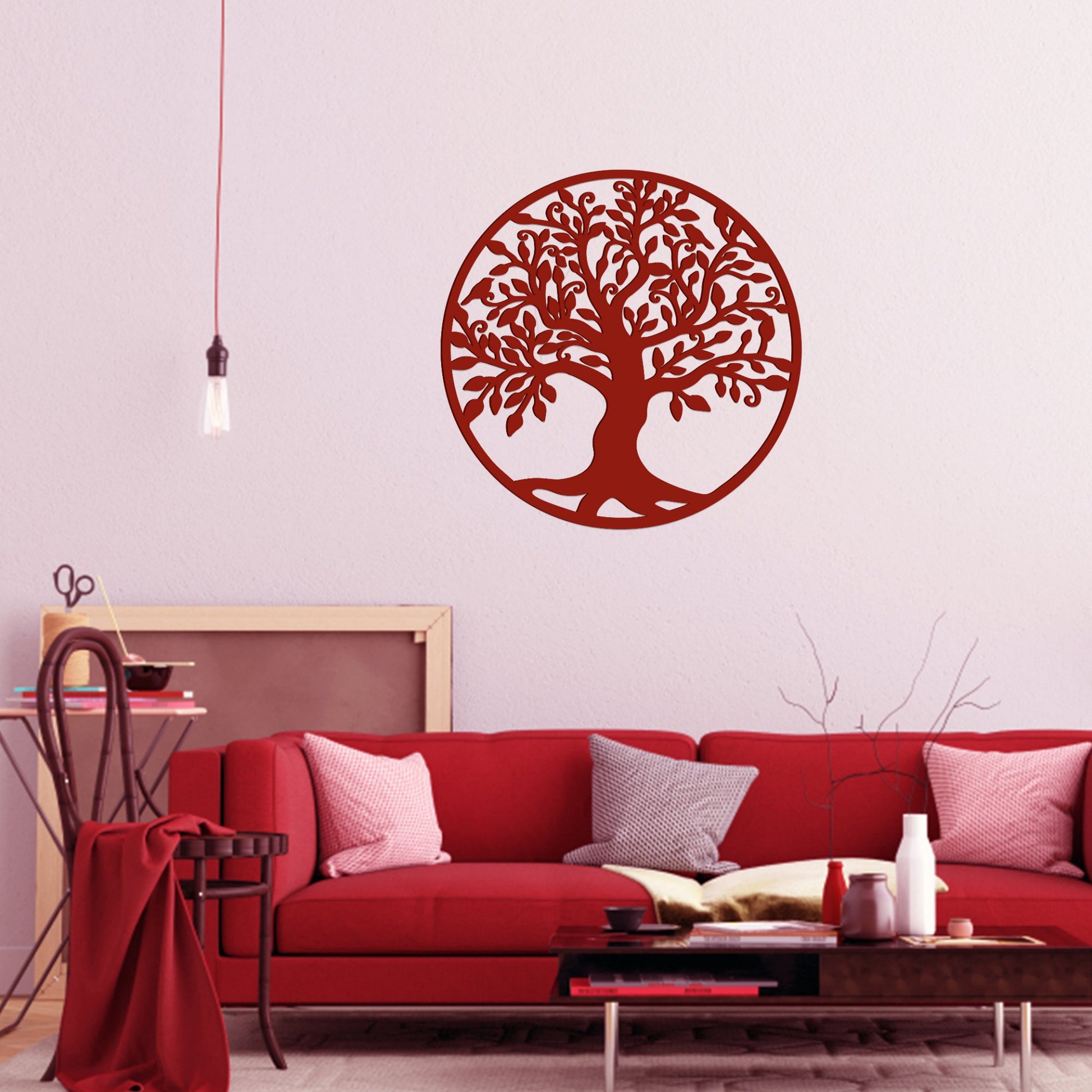 Big Tree Design in Circle Premium Quality Wooden Wall Hanging