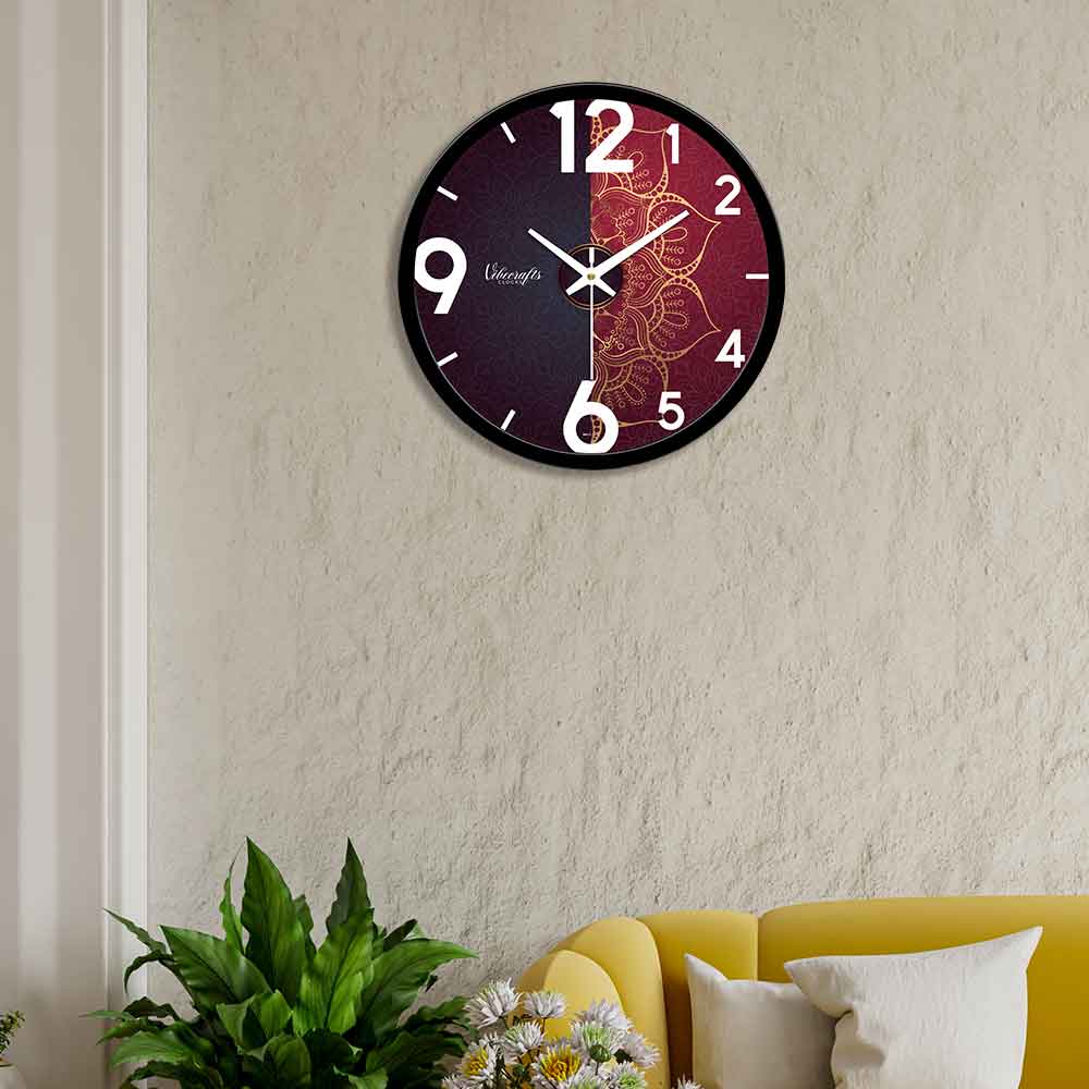  Red Color Designer Wall Clock