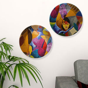  Ceramic Wall Hanging Plates of Two Pieces