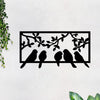 Beautiful Birds on Branch Black Color Design Wooden Wall Hanging