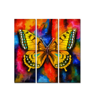 Beautiful Butterfly Canvas Wall Painting of 3 Pieces