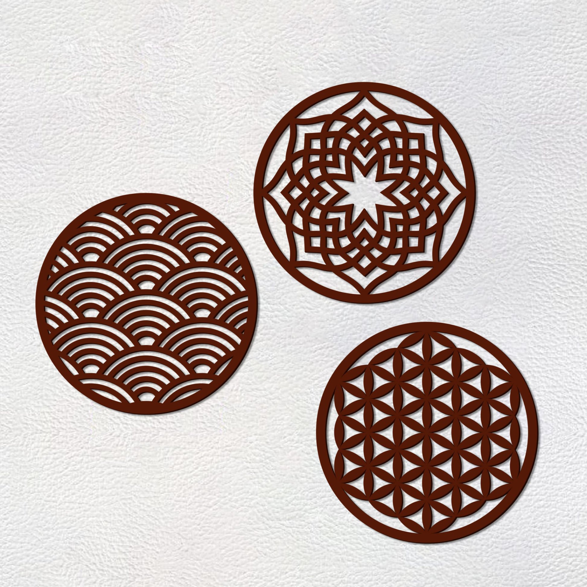 Beautiful Geometric Design in Circles Premium Wooden Wall Hanging