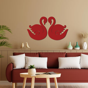 Beautiful Swans Premium Quality Wooden Wall Hanging