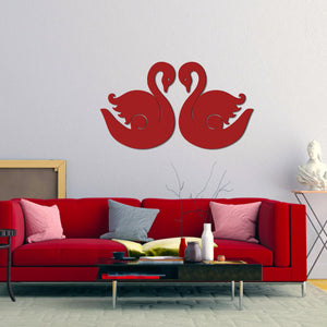 Beautiful Swans Premium Quality Wooden Wall Hanging