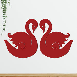 Beautiful Swans Premium Quality Wooden Wall Hanging