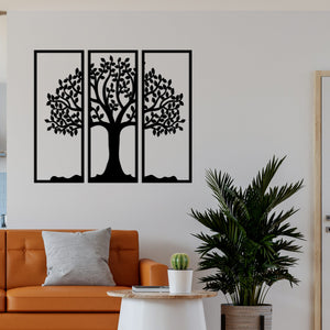 Beautiful Tree Design in 3 Pieces Premium Quality Wooden Wall Hanging