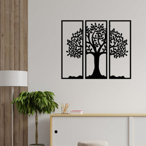 Beautiful Tree Design in 3 Pieces Premium Quality Wooden Wall Hanging