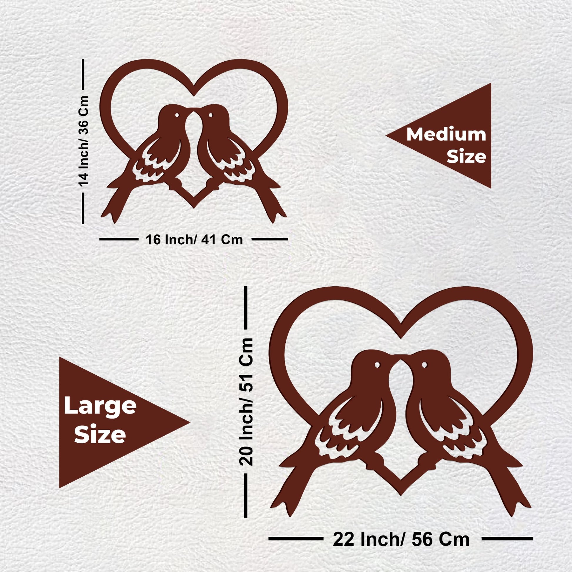 Beautiful Two Birds in Heart Design Premium Quality Wooden Wall Hanging