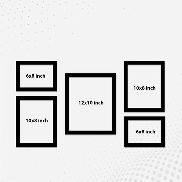 Classic Photo Frame Wall Hanging Set of Five