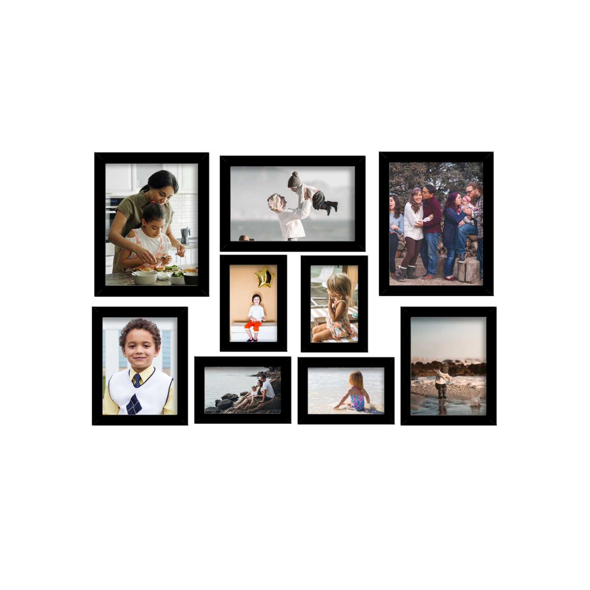 Classic Photo Frame Wall Hanging Set of Nine