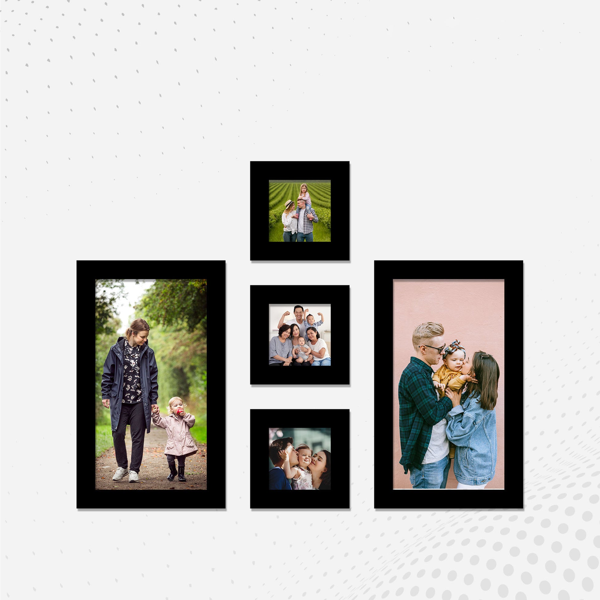 Collage Photo Frame Wall Hanging Set of Five